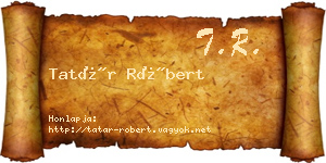 Tatár Róbert névjegykártya