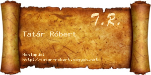 Tatár Róbert névjegykártya